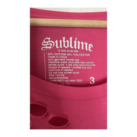SUBLIME DISTRESSED OVERSIZED COTTON TEE SIZE 3 - Picture 5 of 6